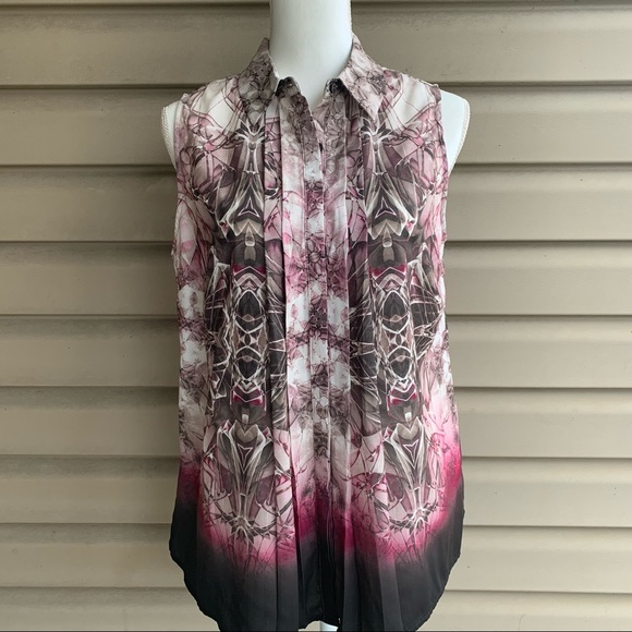 FYLO Tops - •FYLO• Sleeveless Button Up Collared Top - Size Sm